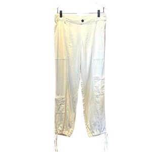 Sincerely Jules Women’s Linen Blend Cargo pockets jogger style pants size small